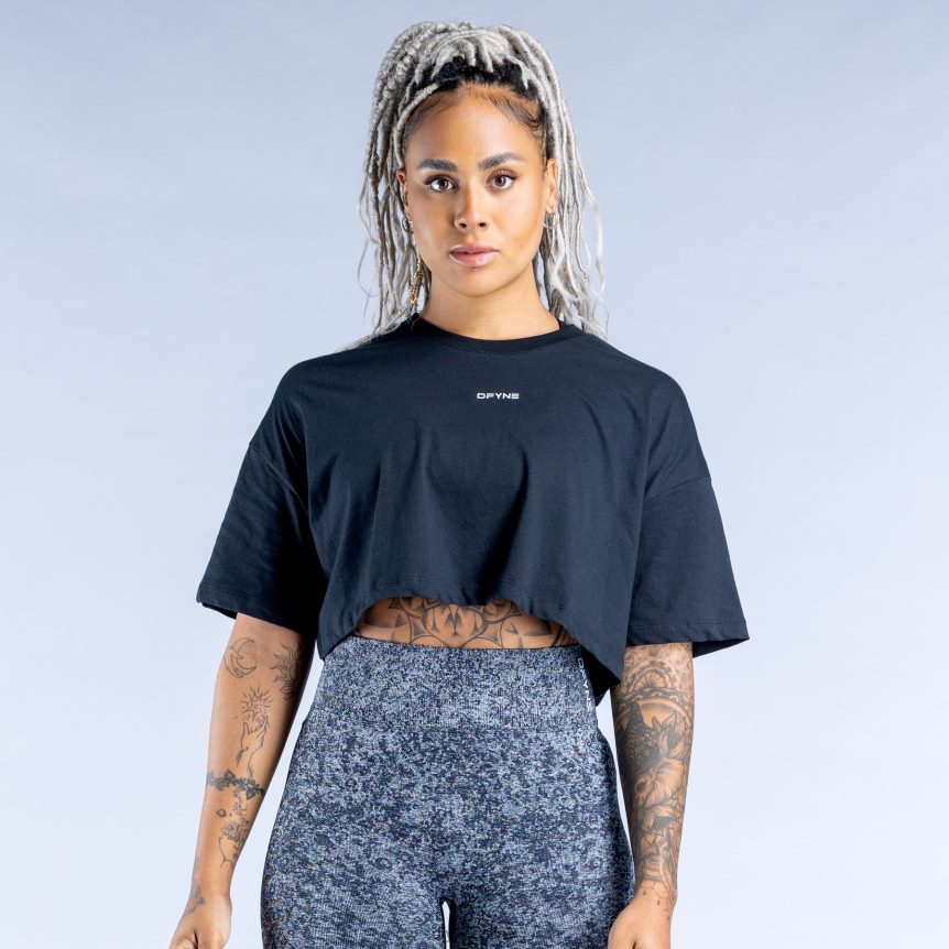 Dfyne Beleben Sie das Crop-Top wiederSchwarz Kleidung 862L6L32