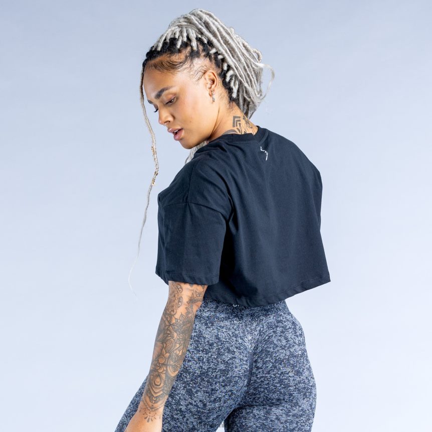 Dfyne Beleben Sie das Crop-Top wiederSchwarz Kleidung 862L6L32