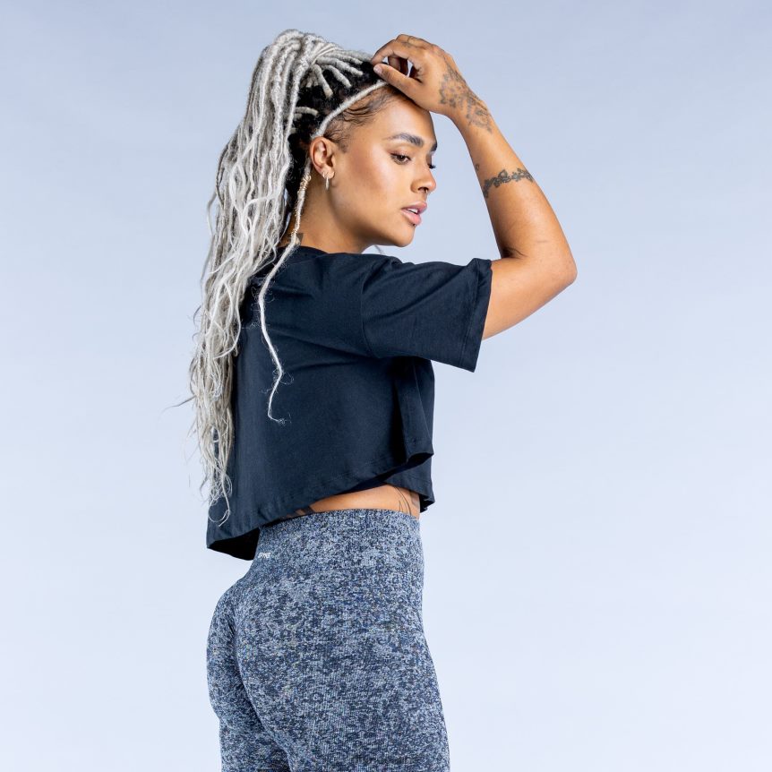 Dfyne Beleben Sie das Crop-Top wiederSchwarz Kleidung 862L6L32