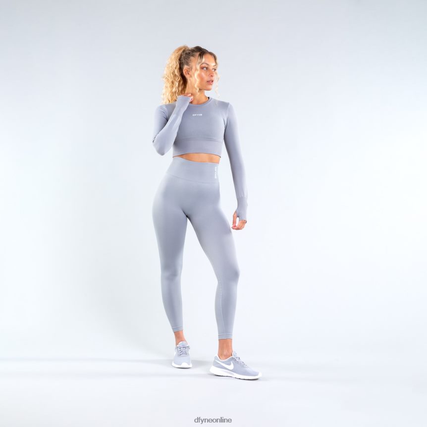 Dfyne Dynamisches Crop-Tophelles Steingrau Kleidung 862L6L119
