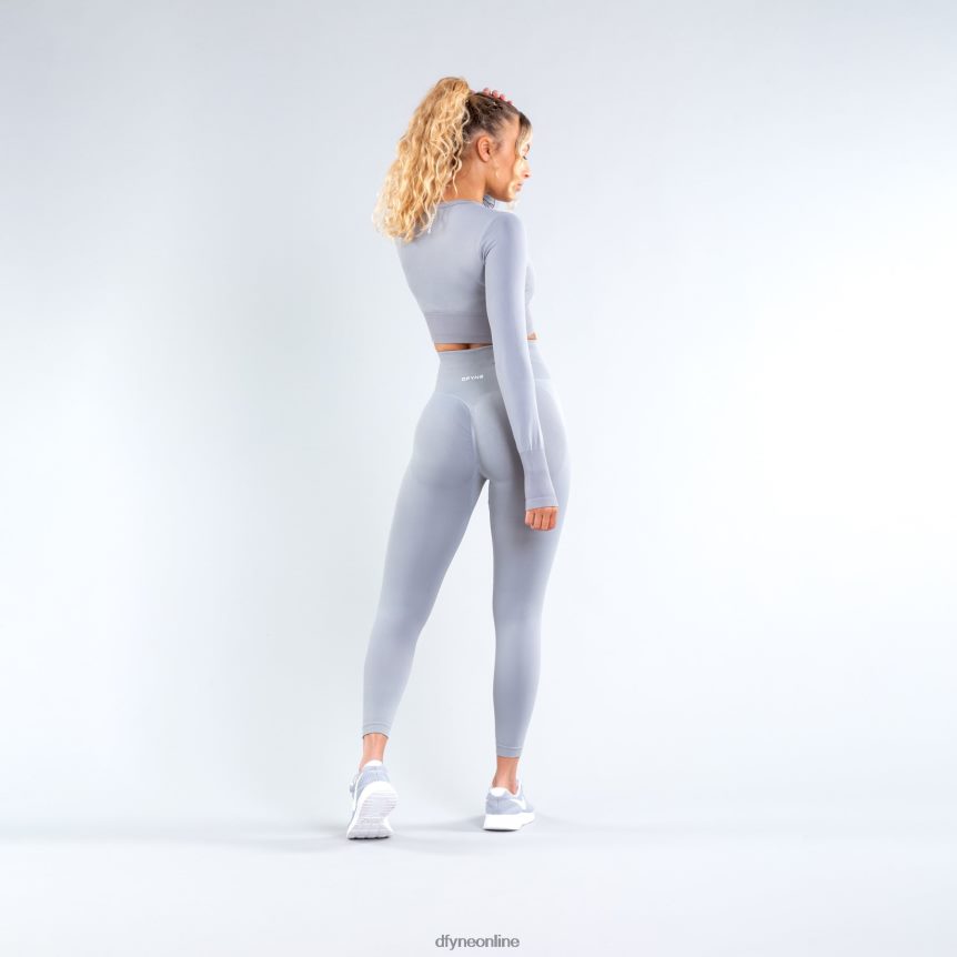 Dfyne Dynamisches Crop-Tophelles Steingrau Kleidung 862L6L119