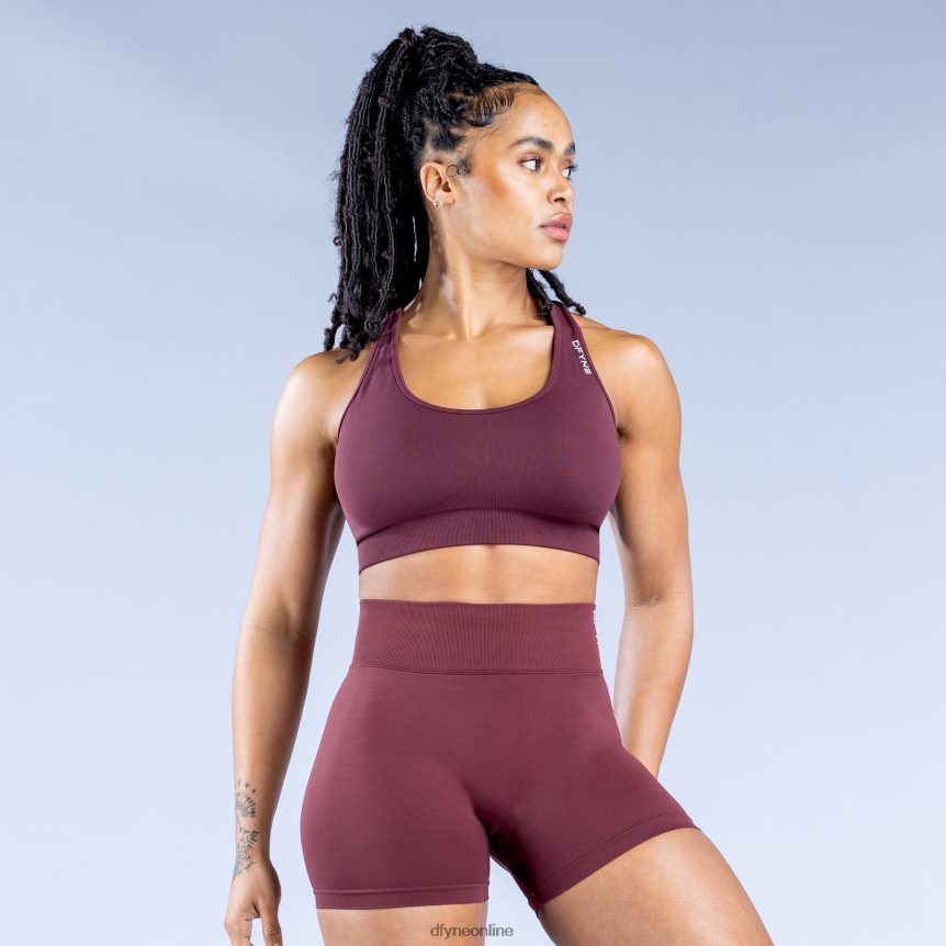 Dfyne dynamischer, nahtloser Sport-BHBurgund Spitzen 862L6L28