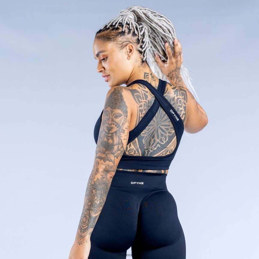 Dfyne dynamischer, nahtloser Sport-BHmitternachtsschwarz Spitzen 862L6L29