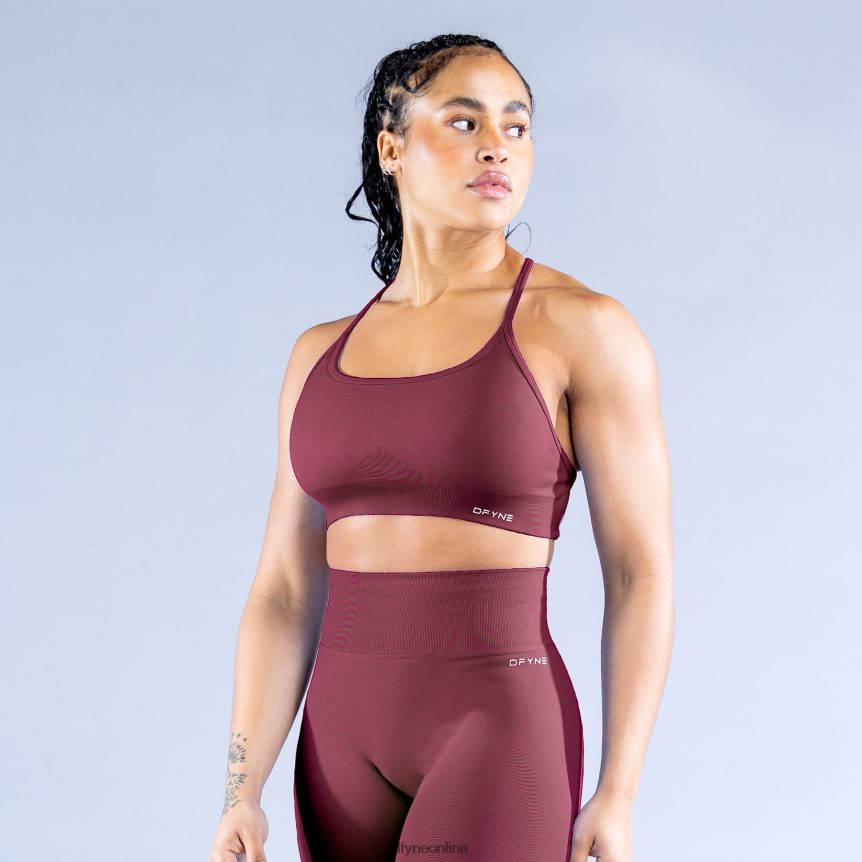 Dfyne dynamischer rückenfreier Sport-BH 2Burgund Spitzen 862L6L146