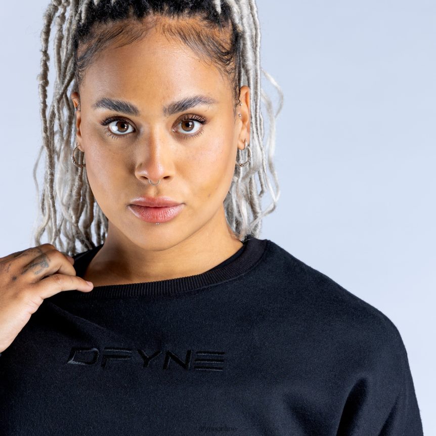Dfyne Luxe Revive Crop Pullover 1Schwarz Spitzen 862L6L33