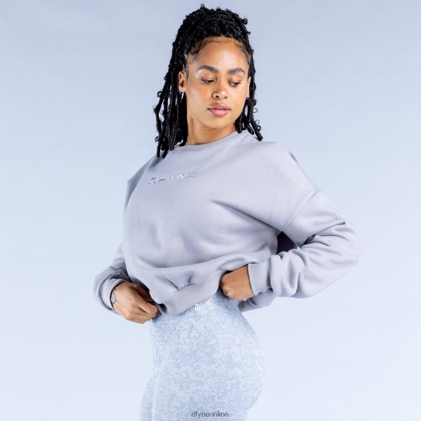 Dfyne Luxe Revive Crop Pullover 2Steingrau Spitzen 862L6L34
