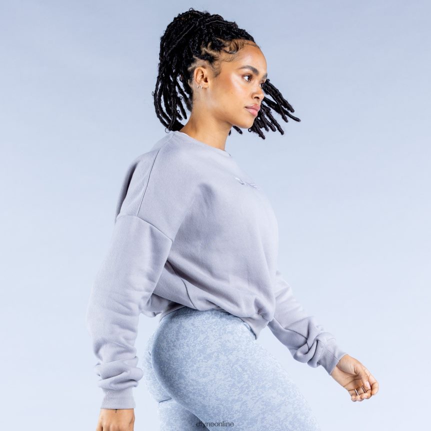 Dfyne Luxe Revive Crop Pullover 2Steingrau Spitzen 862L6L34