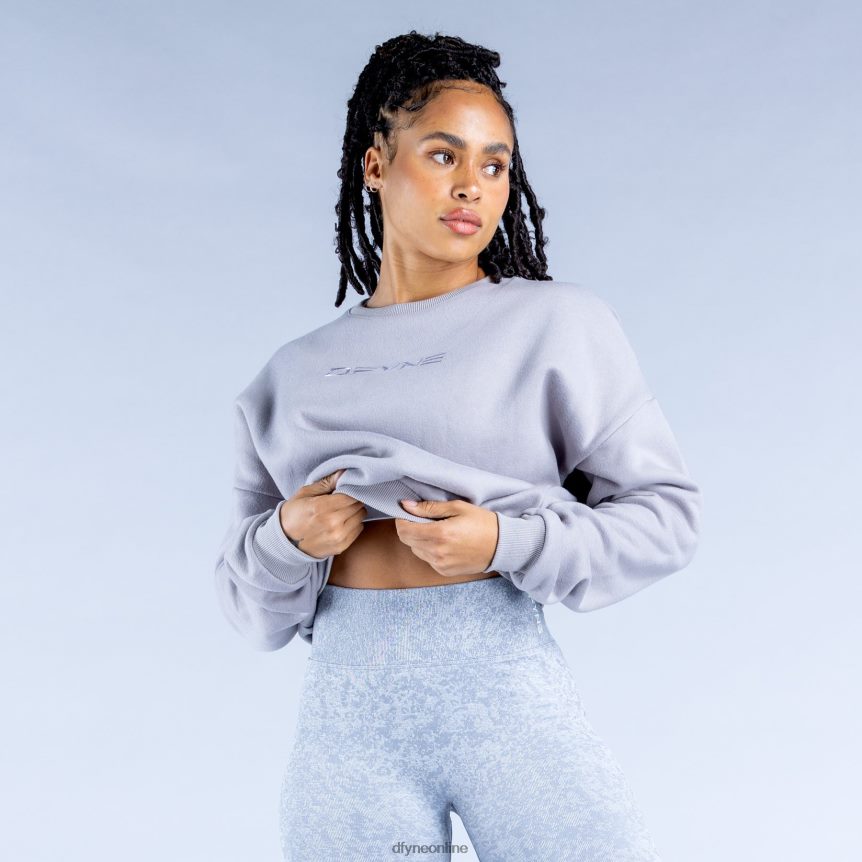 Dfyne Luxe Revive Crop Pullover 2Steingrau Spitzen 862L6L34