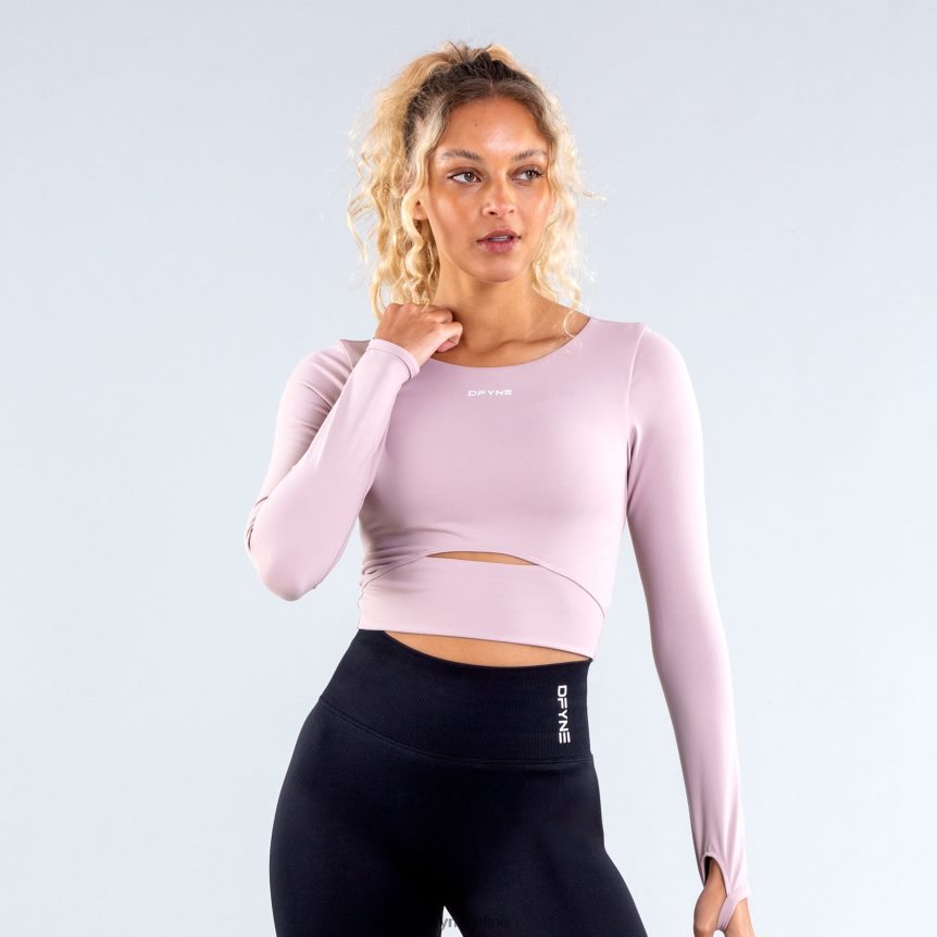 Dfyne Origin-Langarmoberteildüsteres mattes Rosa Spitzen 862L6L113
