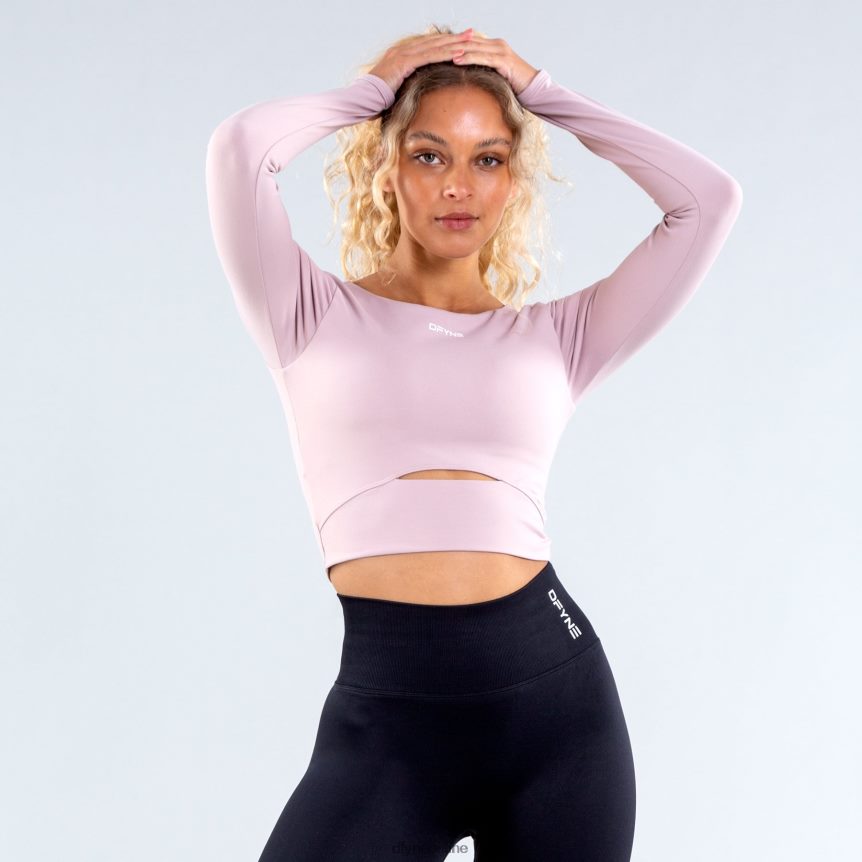 Dfyne Origin-Langarmoberteildüsteres mattes Rosa Spitzen 862L6L113